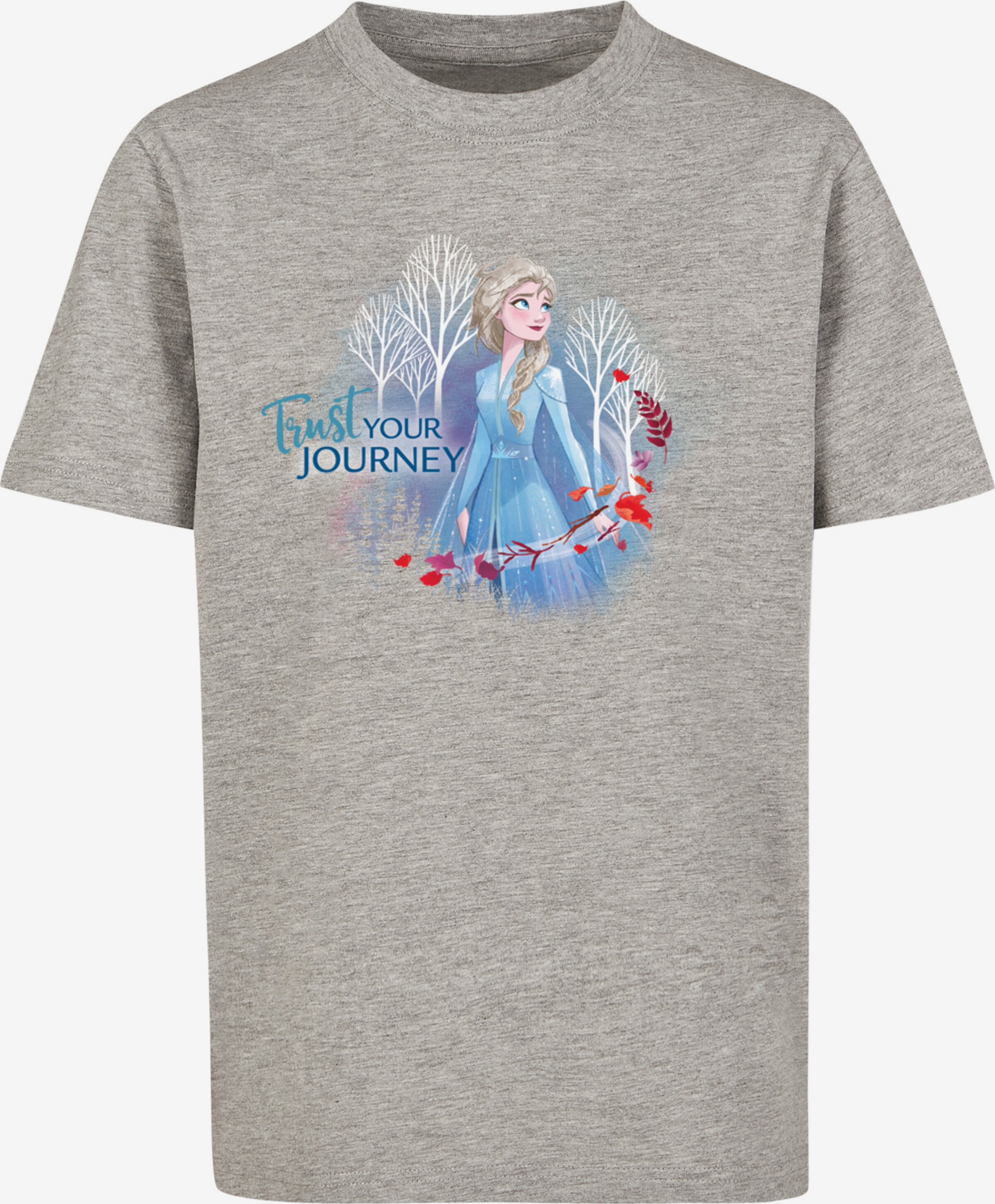 F4NT4STIC Shirt 'Disney Frozen 2 Trust Your Journey' in Mottled Grey |  ABOUT YOU