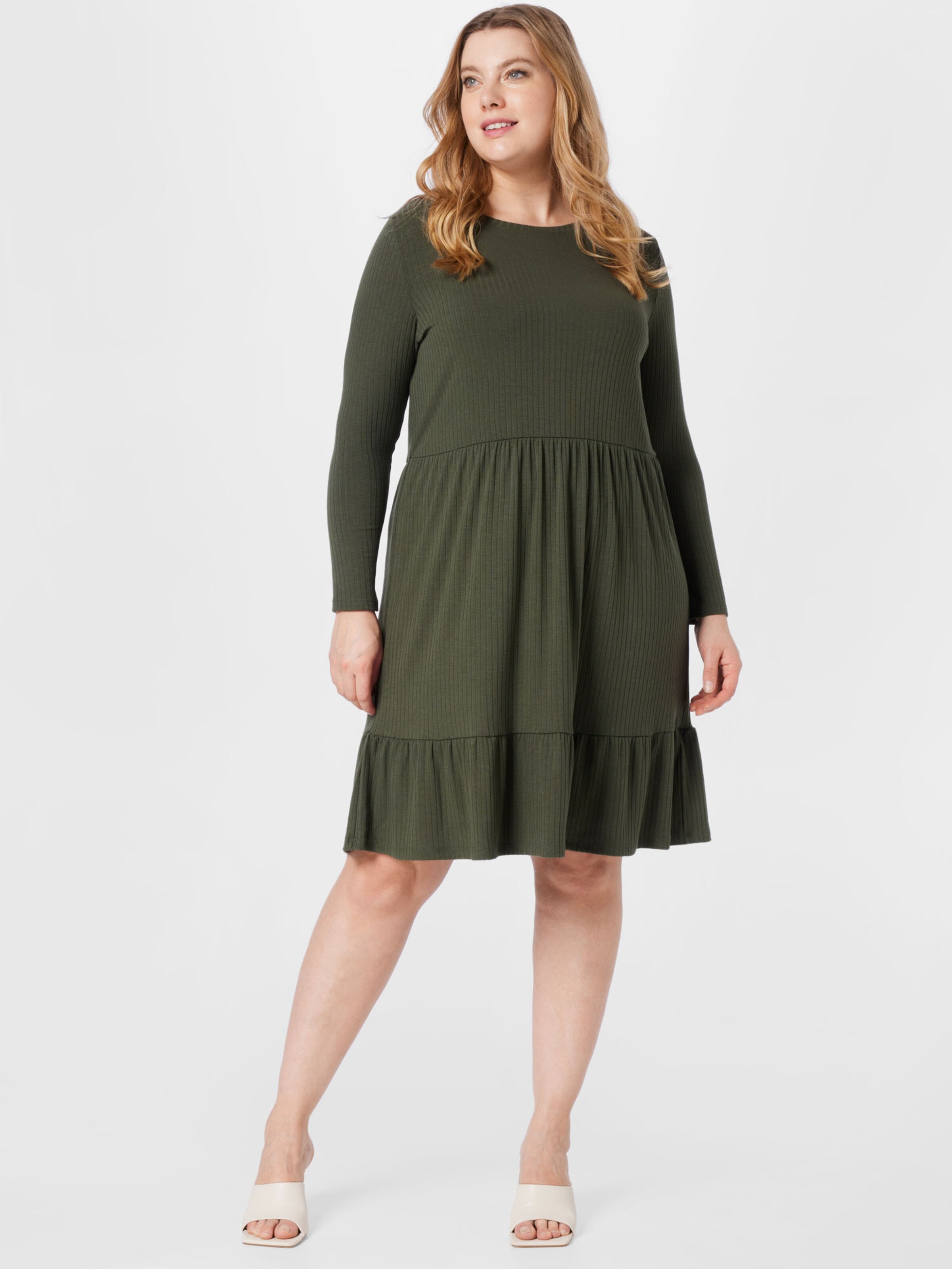 Frauen Große Größen Curvy Kleid 'Edda' in Khaki - YV91141 Frauen Große Größen Curvy Kleid 'Edda' in Khaki - YV91141