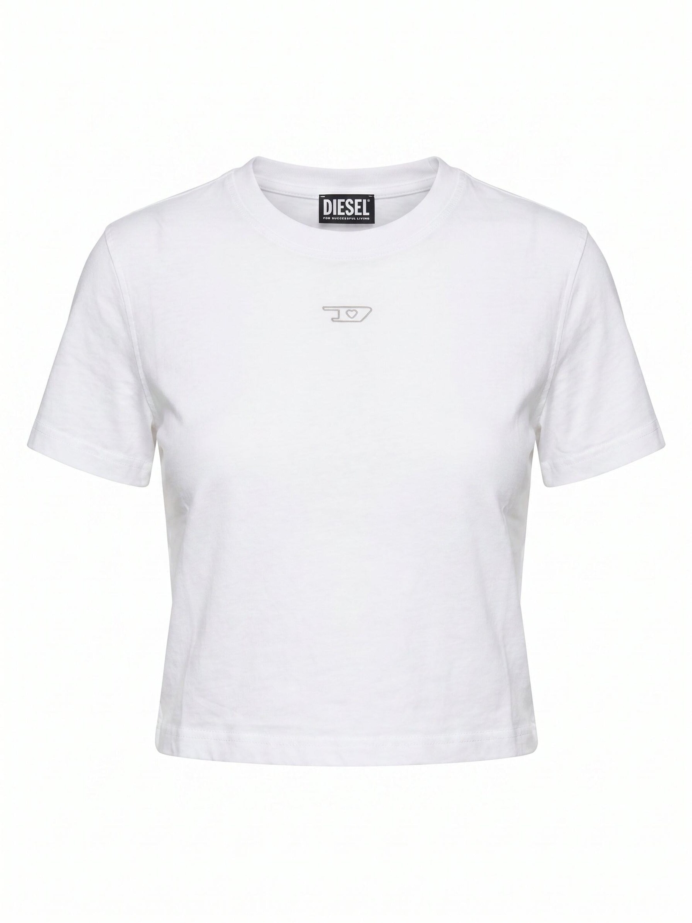 DIESEL - Camisa 'T-REG-CR-1 CROPPED' em branco: frente