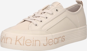 Calvin Klein Jeans - Zapatillas deportivas bajas en beige: frente