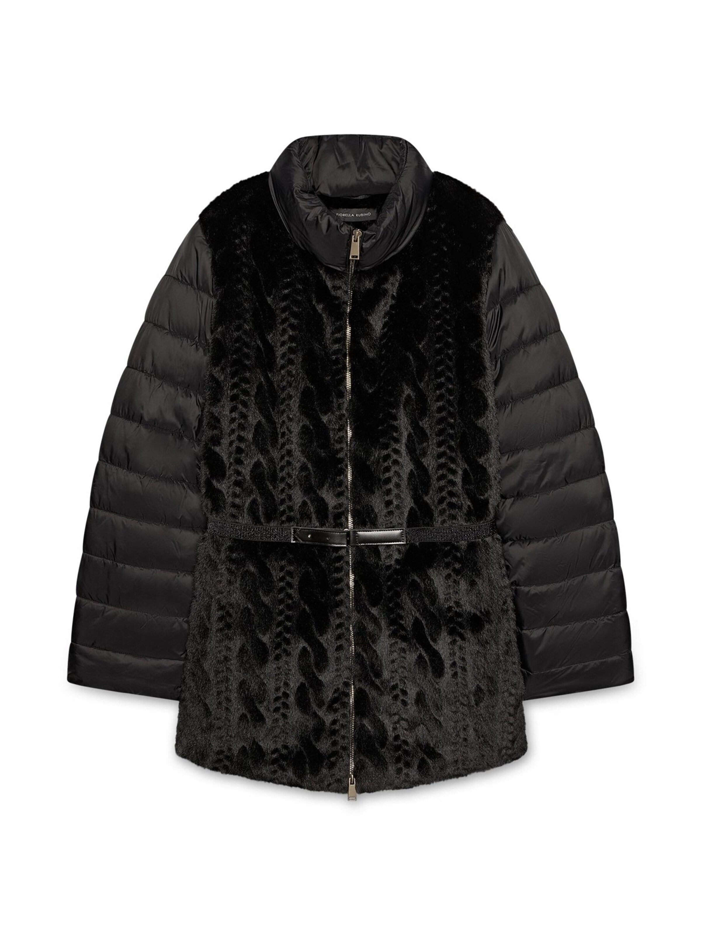 Fiorella Rubino - Abrigo de invierno en negro: frente