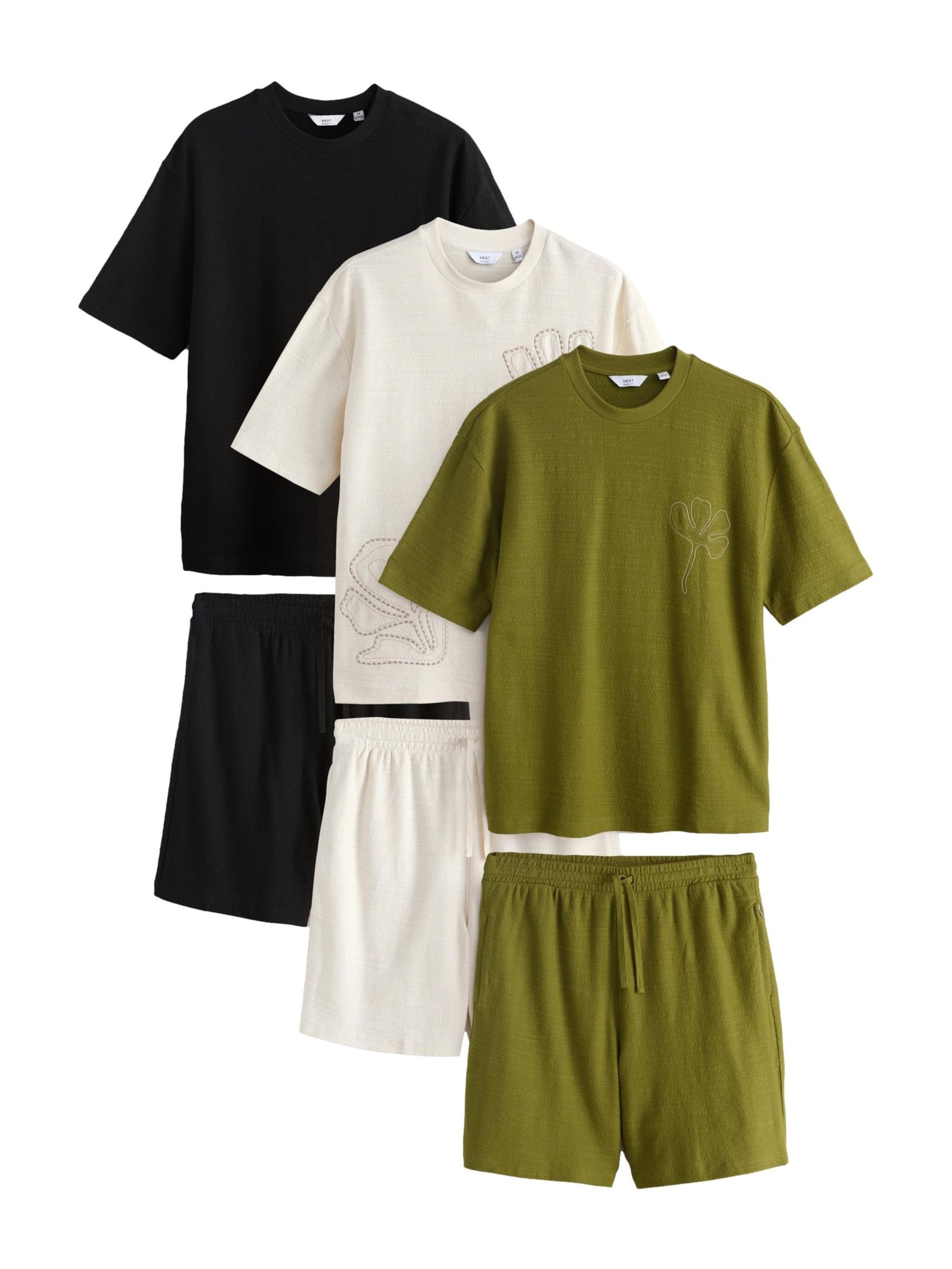Next Set in ecru / oliv / schwarz, Produktansicht