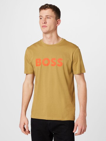 T-Shirt 'Thinking 1' BOSS en beige : devant