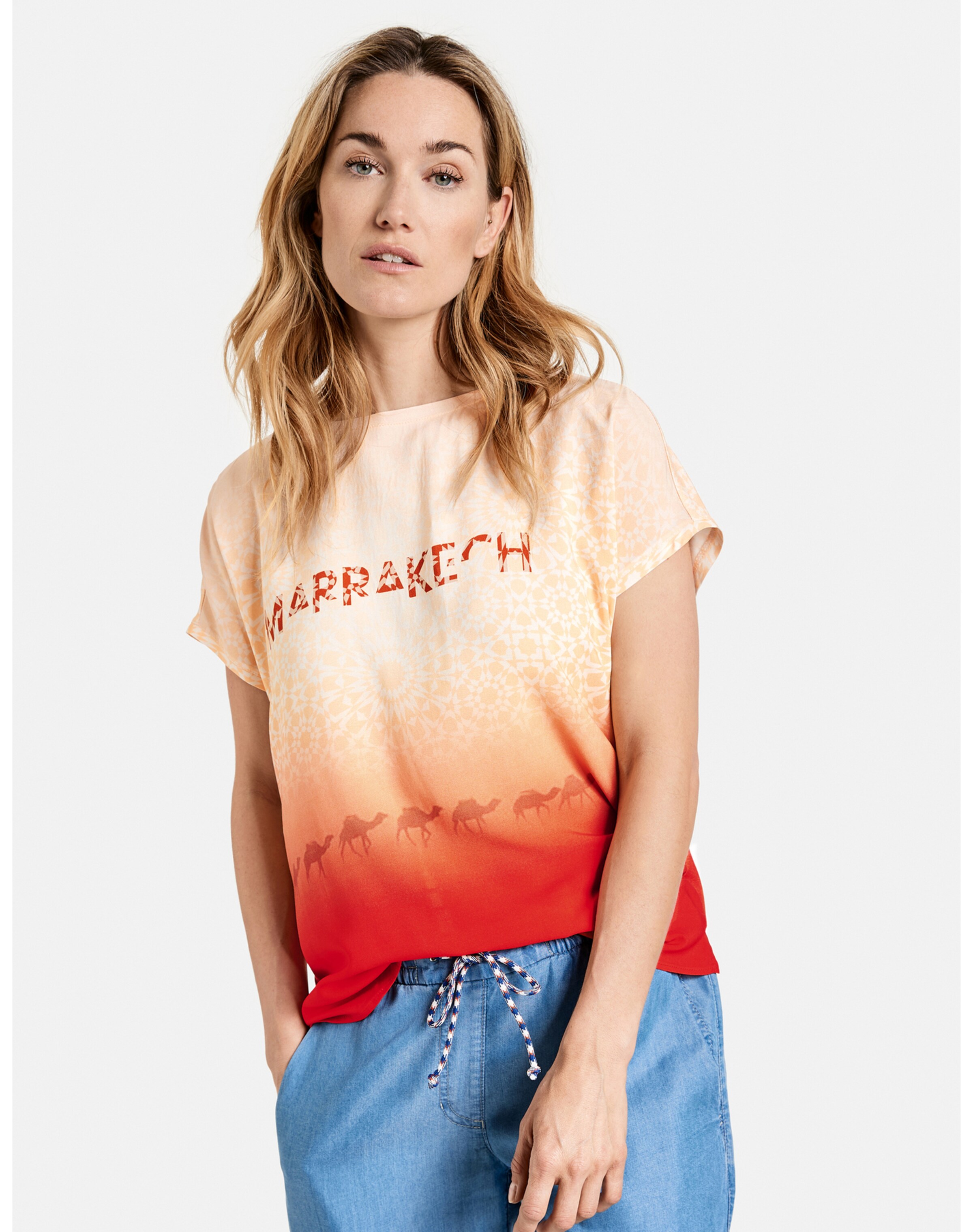 Frauen Shirts & Tops GERRY WEBER T-Shirt in Apricot, Pastellorange, Dunkelorange - RI03994