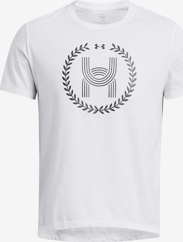 UNDER ARMOUR Performance Shirt 'Launch' in White: front