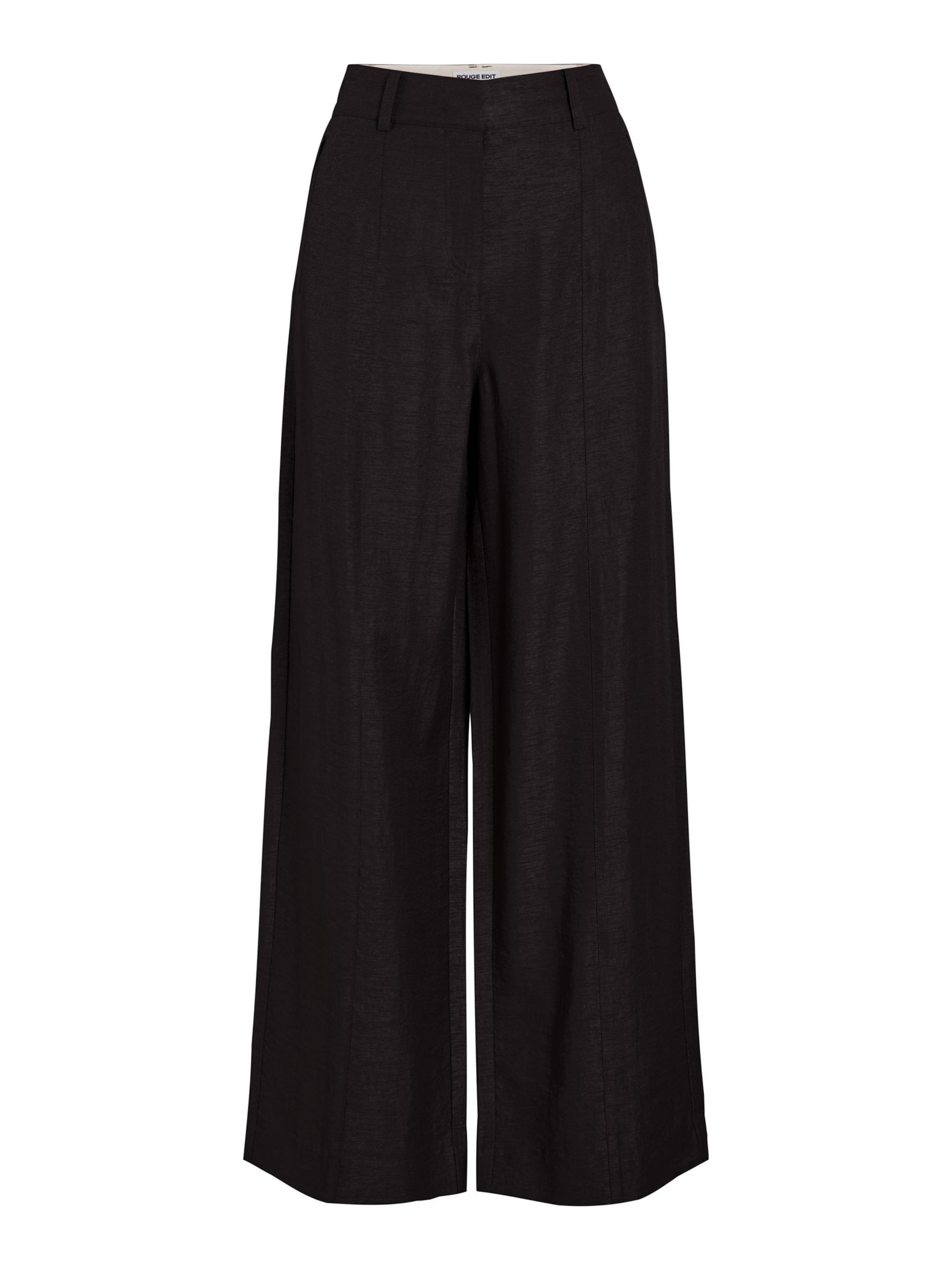 ROUGE EDIT Wide leg Broek in Zwart: voorkant