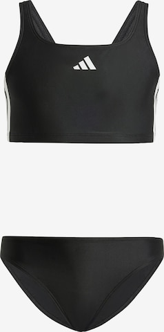 ADIDAS PERFORMANCE - Bustier Moda de baño deportiva '3-Stripes V-Back Bikini' en negro: frente
