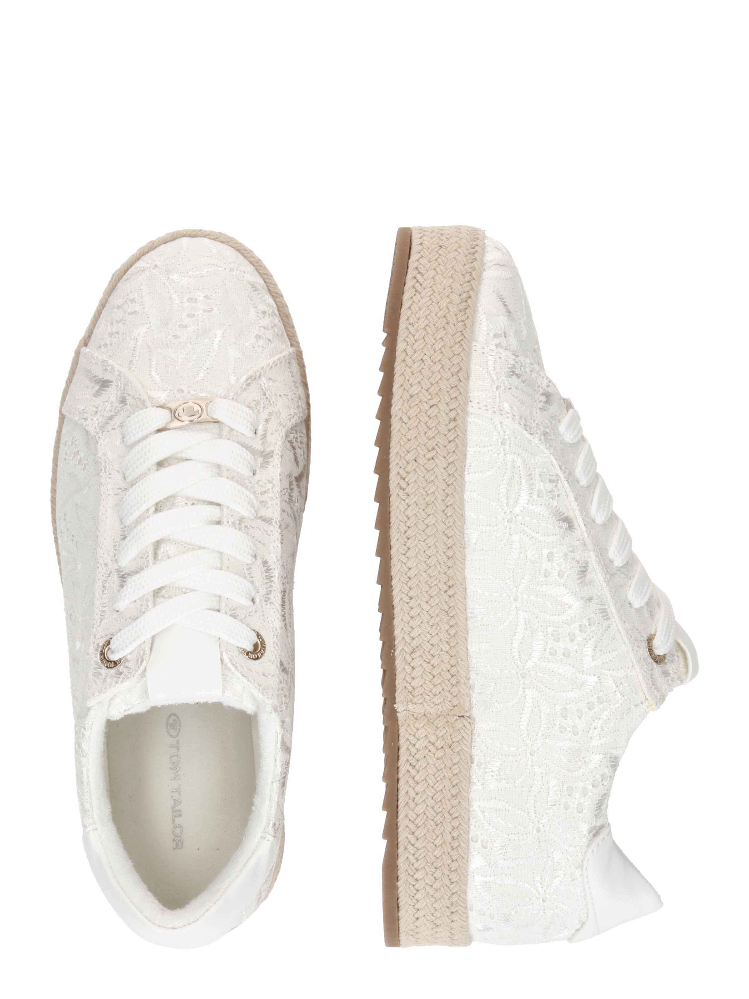 TOM TAILOR Ниски маратонки в бяло