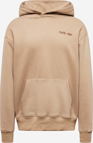 Sweat-shirt 'FEAR' Sixth June en beige : devant