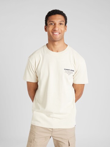 Tommy Jeans T-Shirt 'Essential' in Beige: predná strana