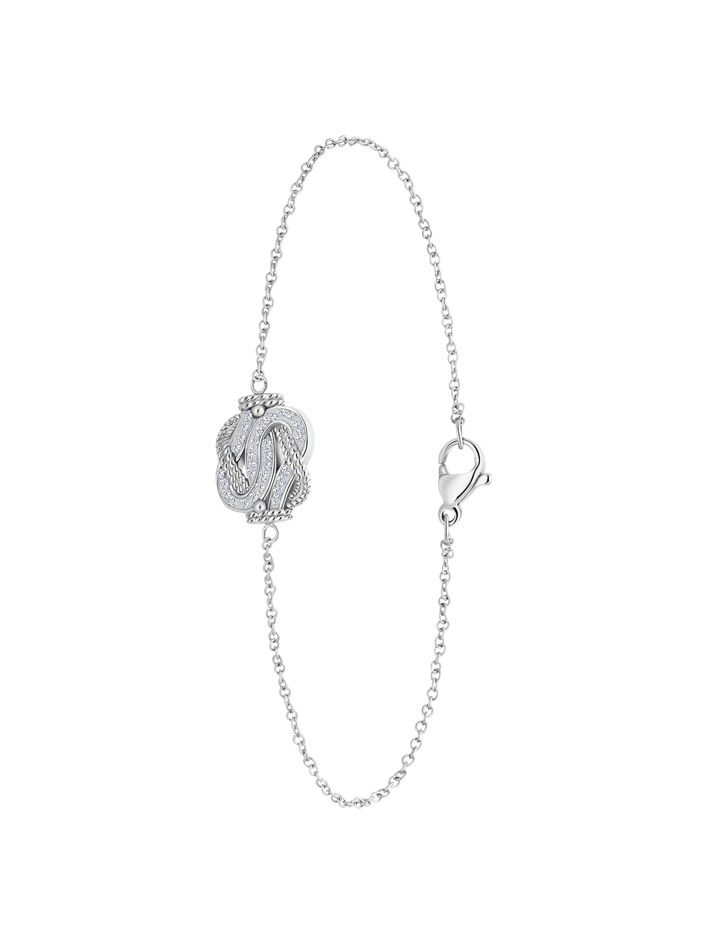 Lucardi Bracelet 'Dagi Knoten' in Silver: front