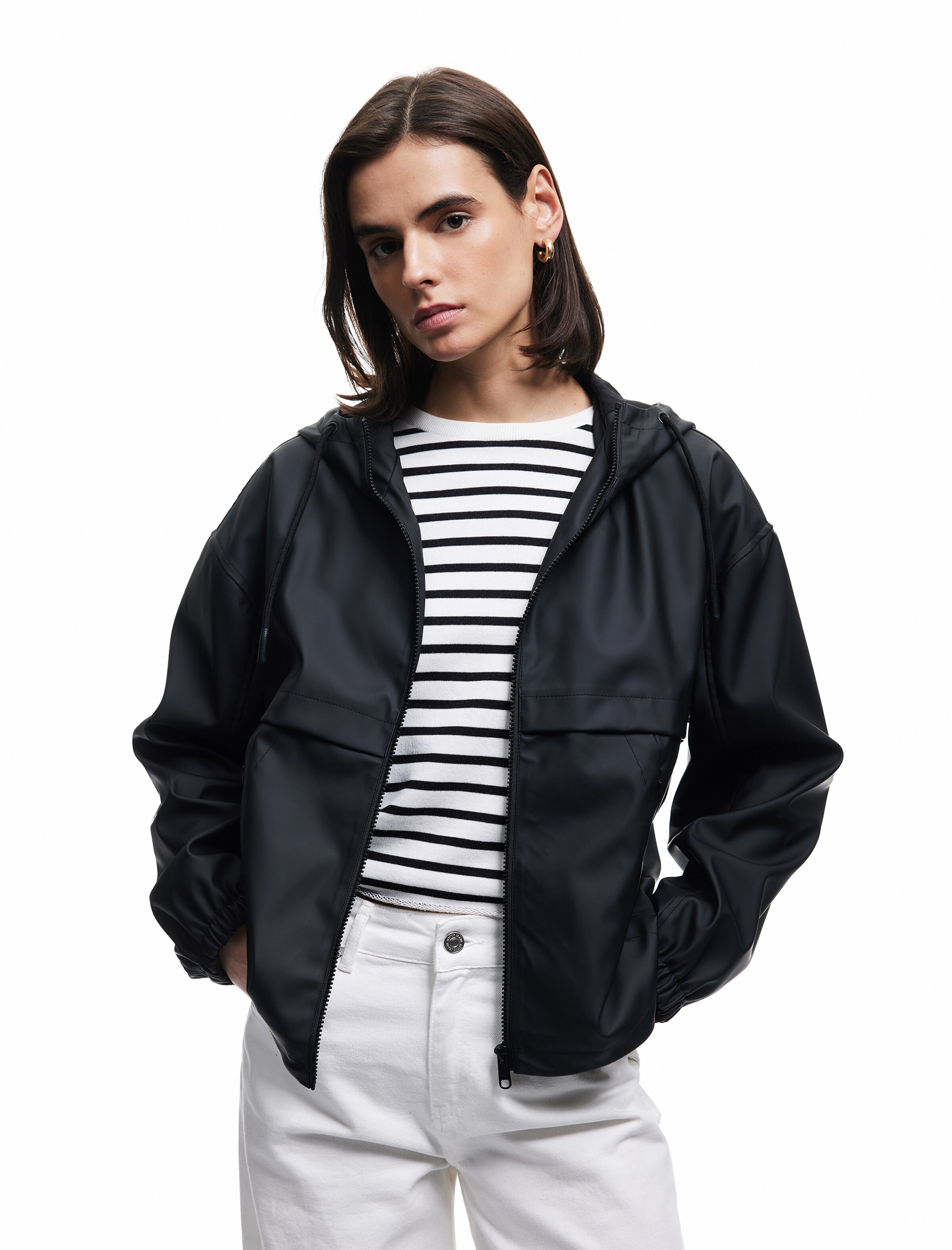 Koton Between-Season Jacket in Black: front