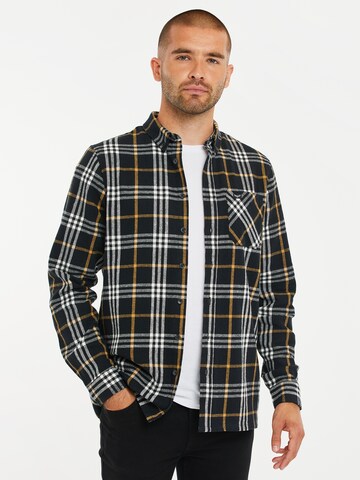Threadbare Regular Fit Hemd 'Franco' in Schwarz: Vorderseite