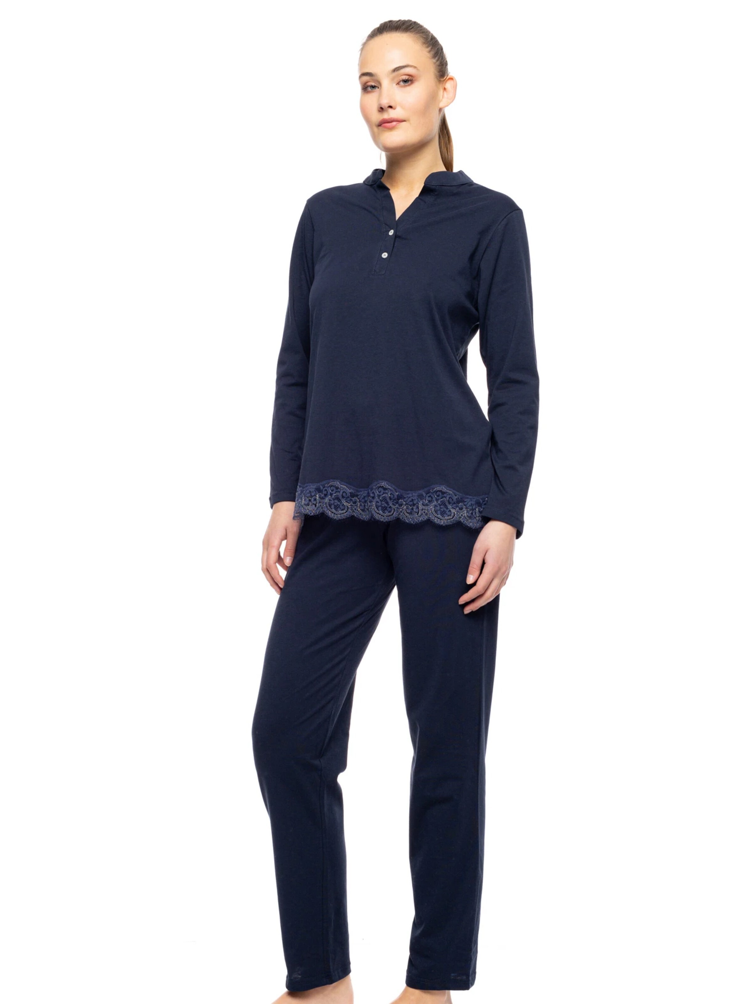 Pigiama 'PYJAMA NIGHT LOVERS SOLID' di Pink Label in blu