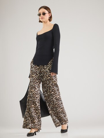 Hailys Široký strih Nohavice 'Ra44iney' - Béžová