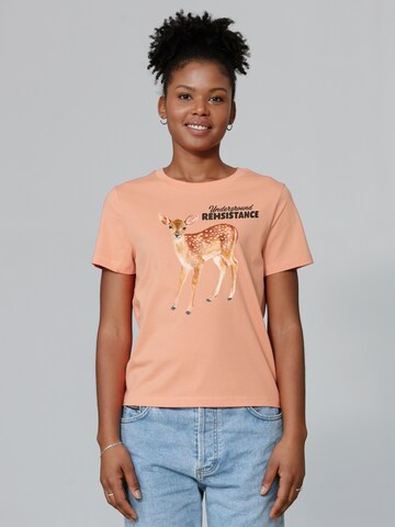Watapparel T-Shirt ' Underground Rehsistance ' in Orange: Vorderseite