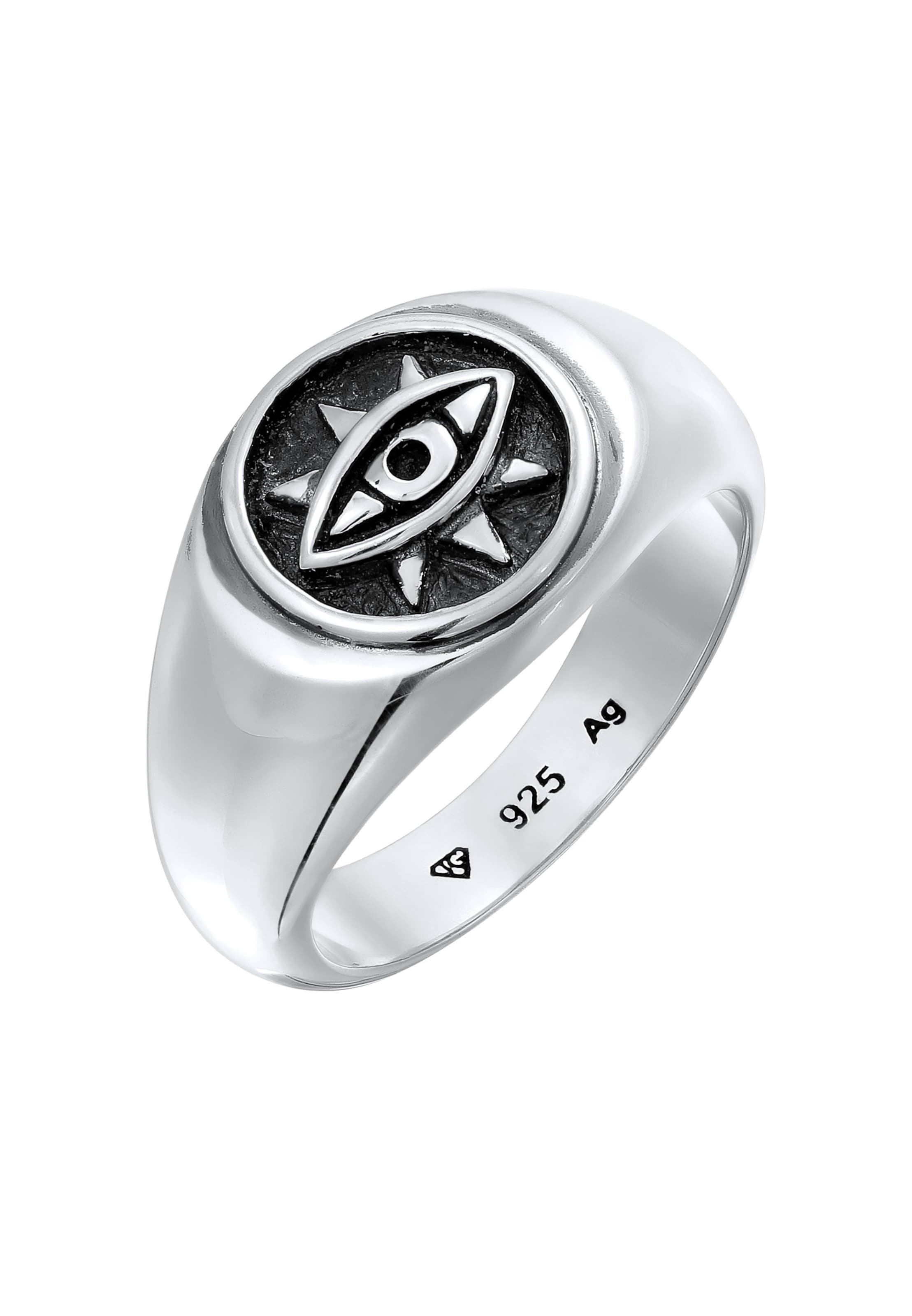 Bague 'Evil Eye' KUZZOI en argent : devant