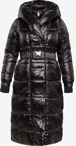 faina Winter Coat in Black: front