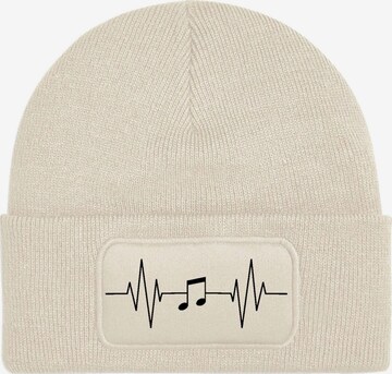 Youth Designz Mütze 'Heartbeat Musik' in Beige: Vorderseite