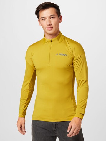 ADIDAS TERREX Performance Shirt 'Xperior' in Yellow: front