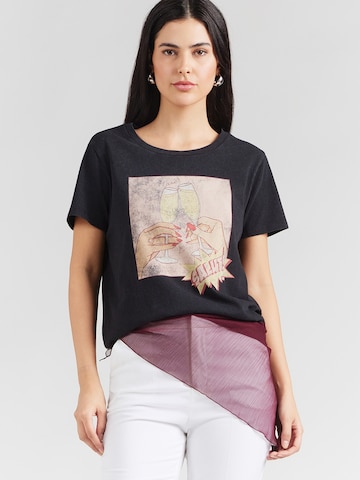 GUESS T-Shirt 'CLINK EASY' in Schwarz: Vorderseite