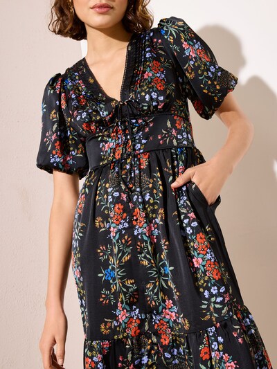 Rochie Friends Like These pe albastru deschis / galben pastel / roșu / negru, Vizualizare produs