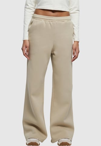 Urban Classics Wide leg Trousers in Beige: front