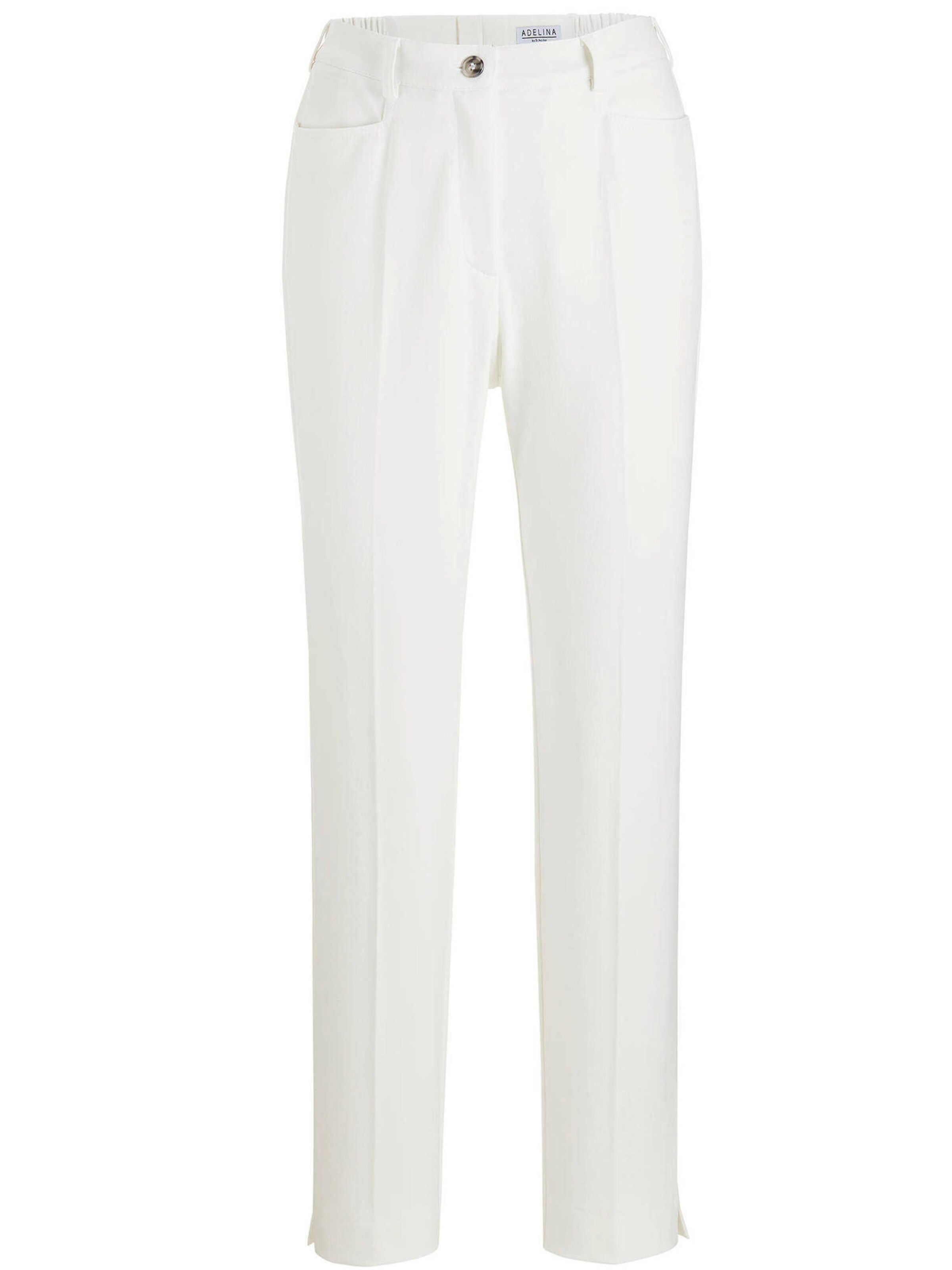Coupe slim Pantalon à plis 'Adelina' Goldner en blanc : devant