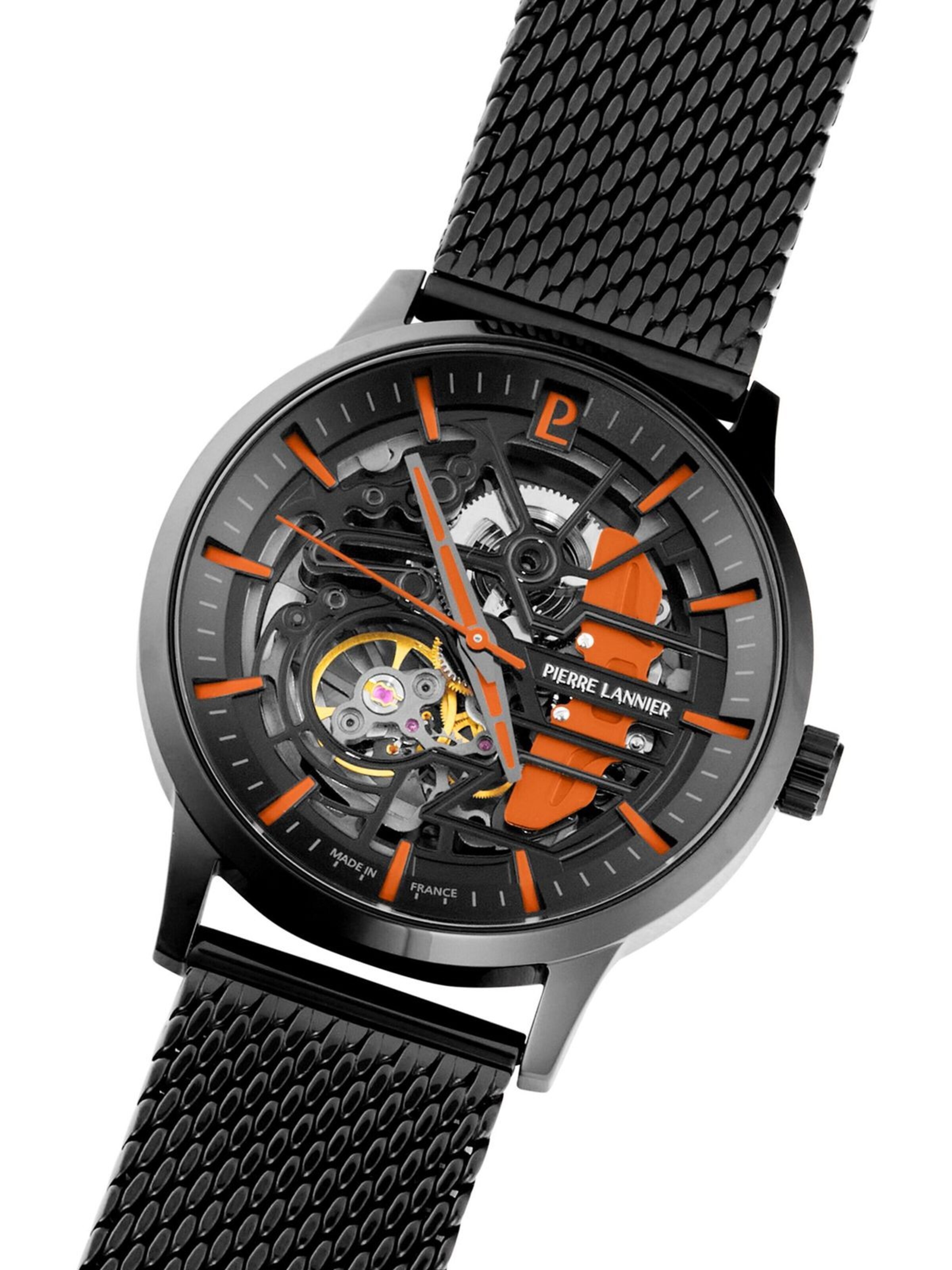 Pierre Lannier Analoog horloge 'Automatic watch Paddock' in Zwart