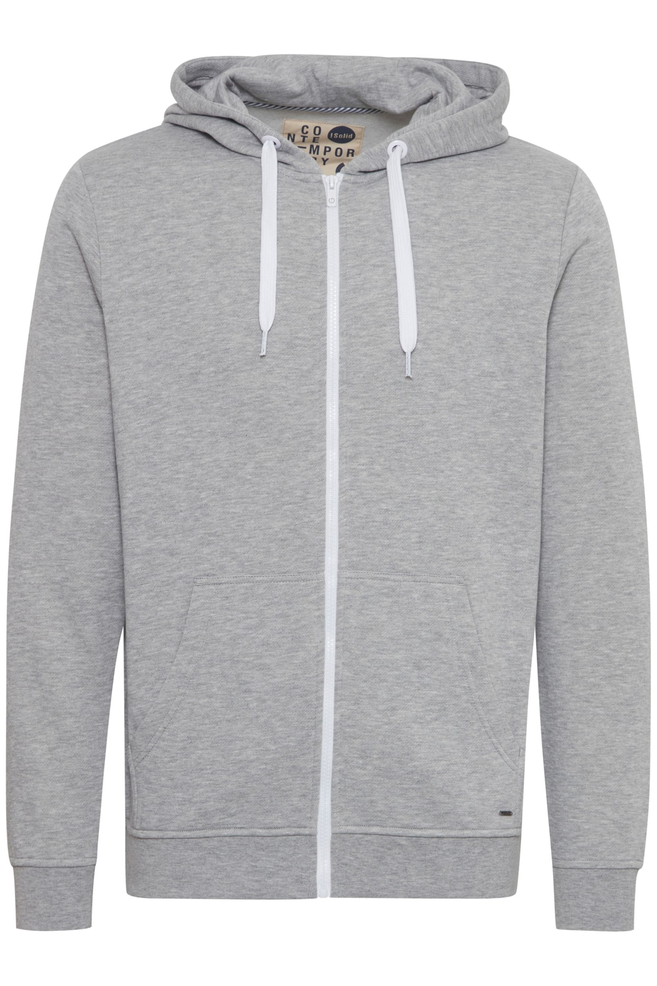 !Solid Sweatjacke 'Olli' in Grau: Vorderseite