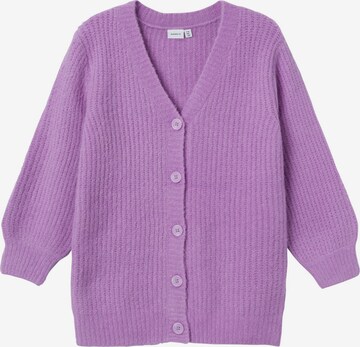 NAME IT Knit Cardigan in Purple: front