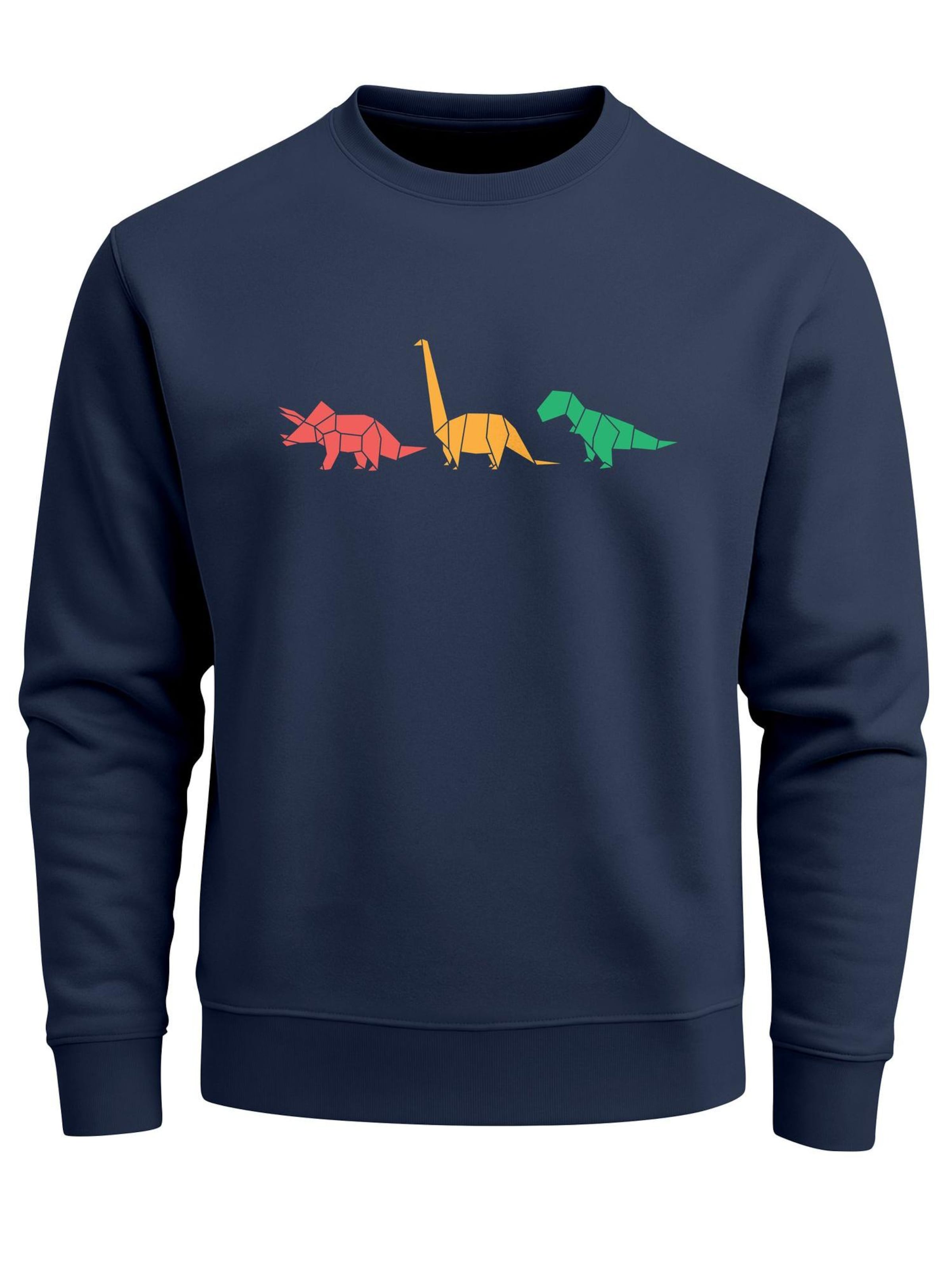 Neverless Sweatshirt 'Geometric Dino' in Blue: front