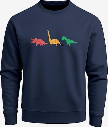 Neverless Sweatshirt 'Geometric Dino' in Blue: front