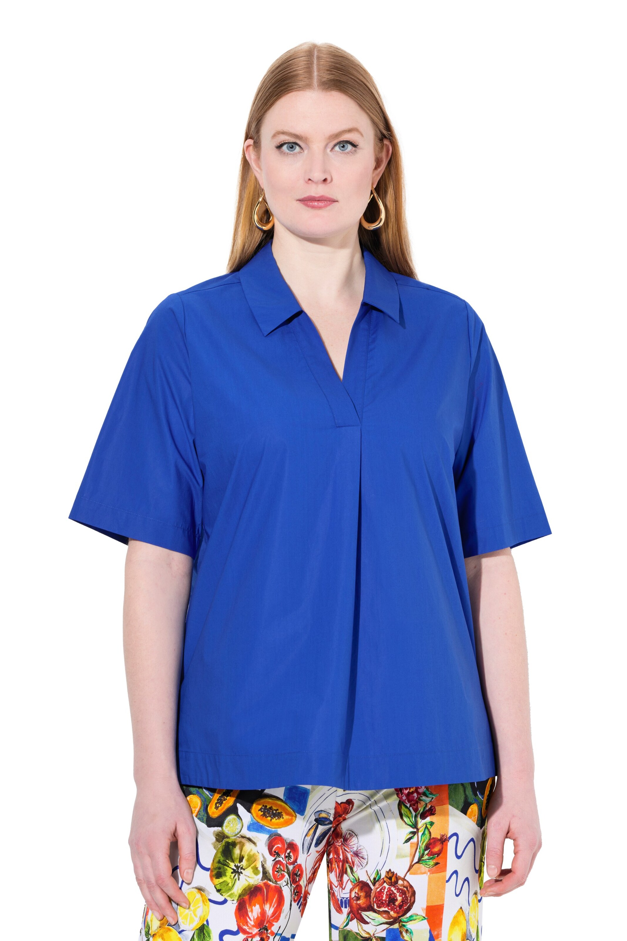Ulla Popken Blouse in Blauw: voorkant