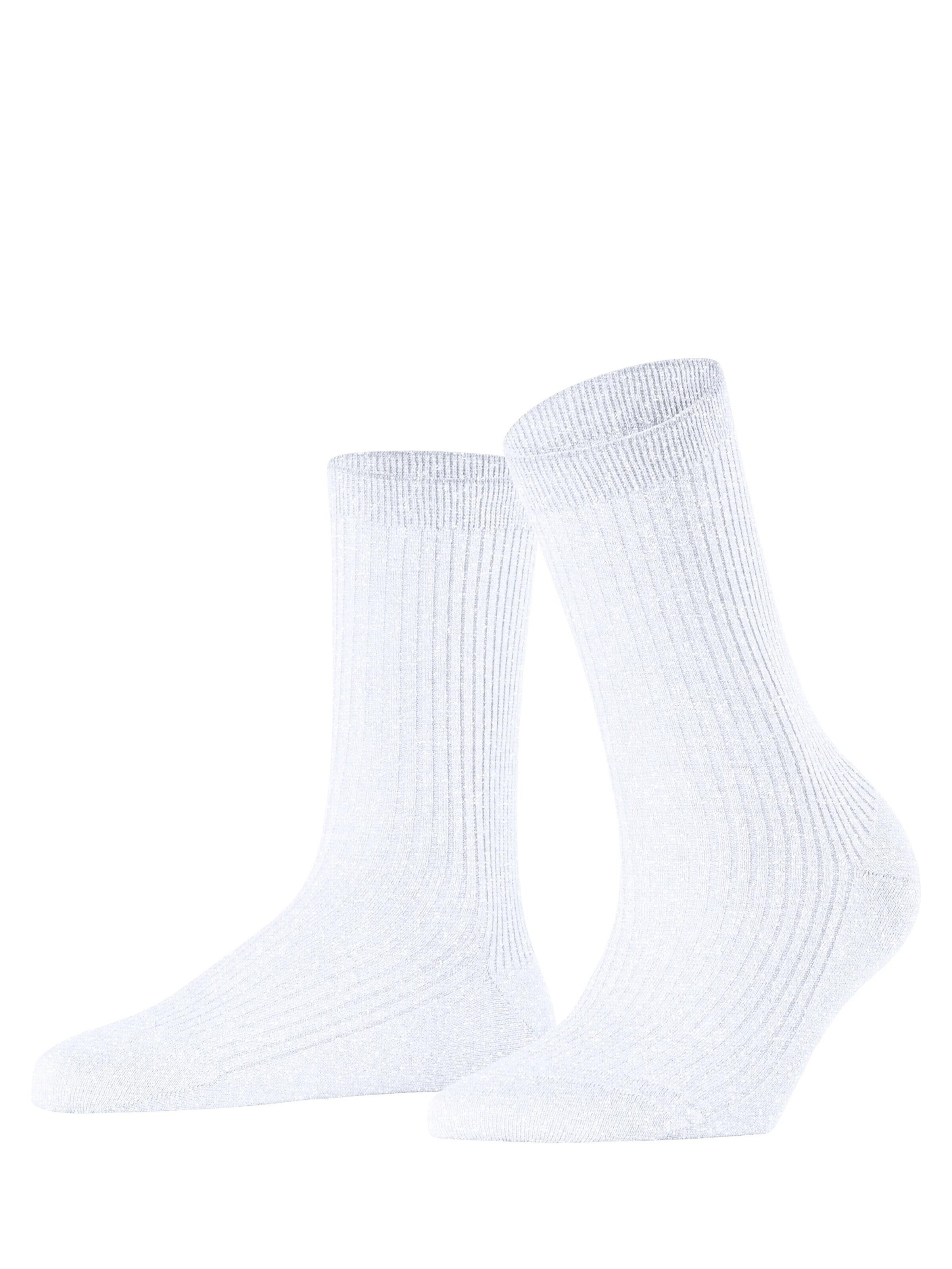 FALKE Socken 'Shiny Rib'‌‌‌‌‌‌ in Weiß: Vorderseite