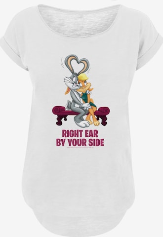 F4NT4STIC Shirt 'Looney Tunes Bugs And Lola Valentine's Cuddle' in Wit: voorkant