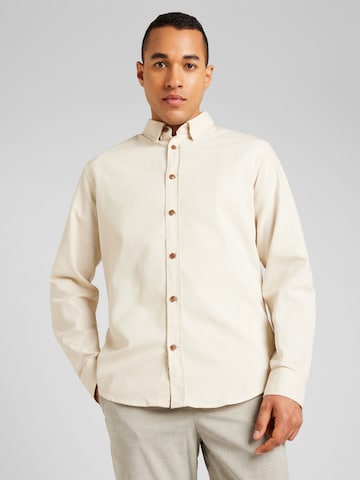 anerkjendt Regular fit Skjorta 'AKLEIF' i beige: framsida
