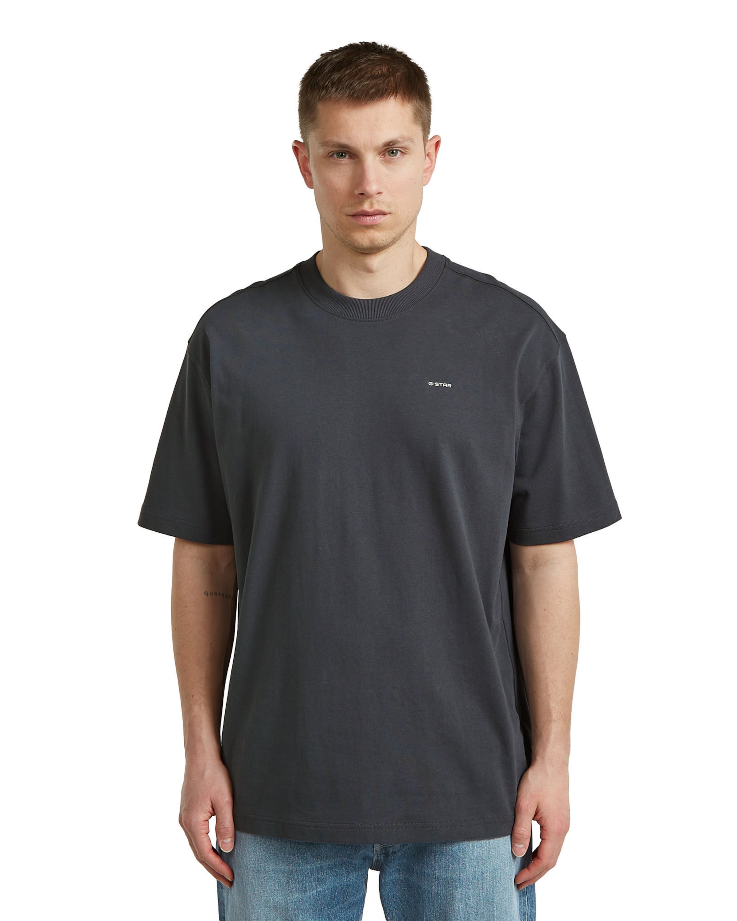 G-STAR Shirt 'Back Graphic Relaxed T-Shirt' in Grijs: voorkant