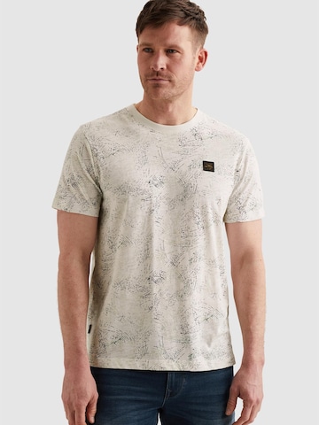 PME Legend T-shirt 'PME LEGEND - T-shirt in slub jersey with allover print' i vit: framsida
