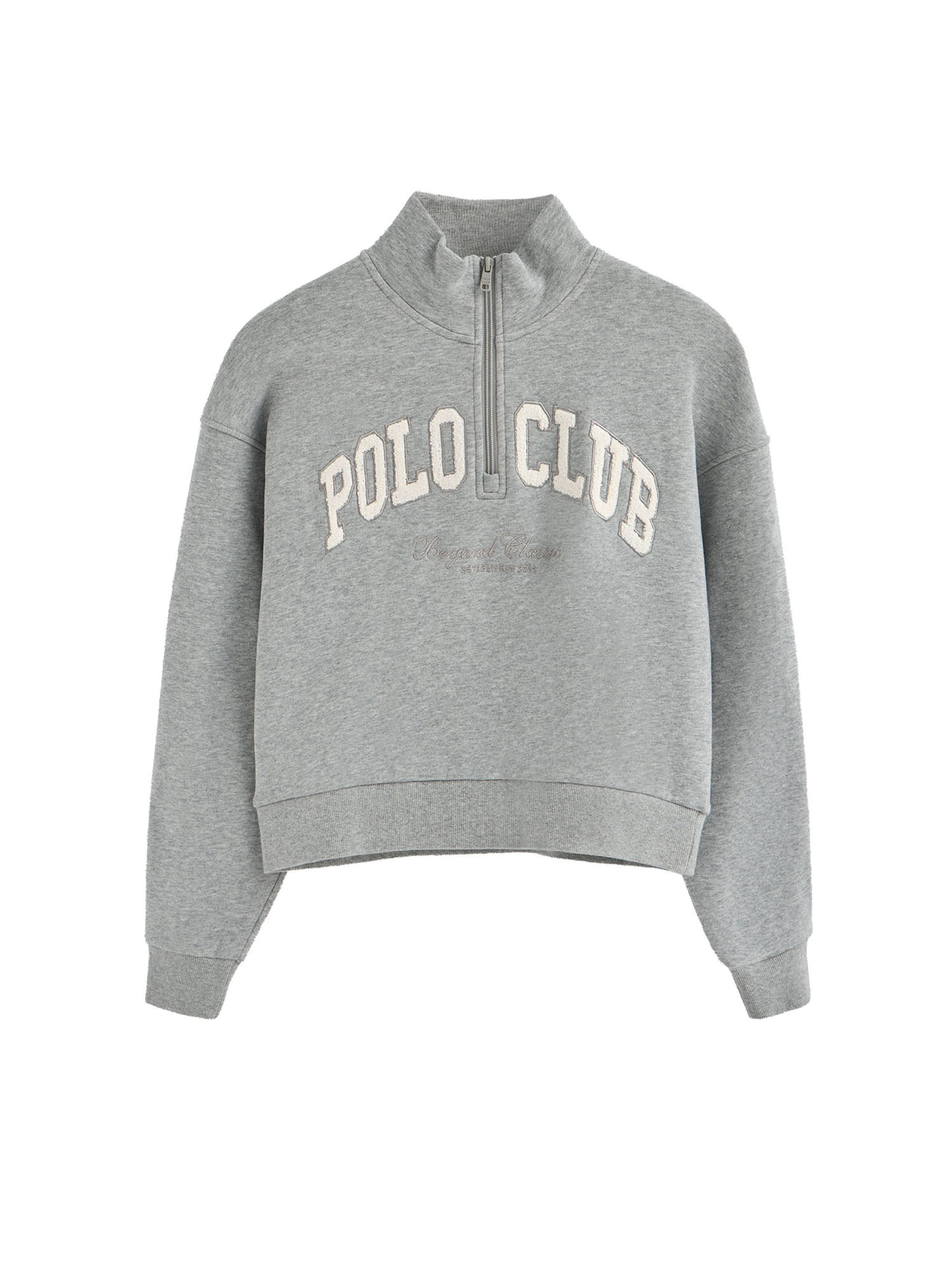 Polo Club Sweatshirt in Grau: Vorderseite