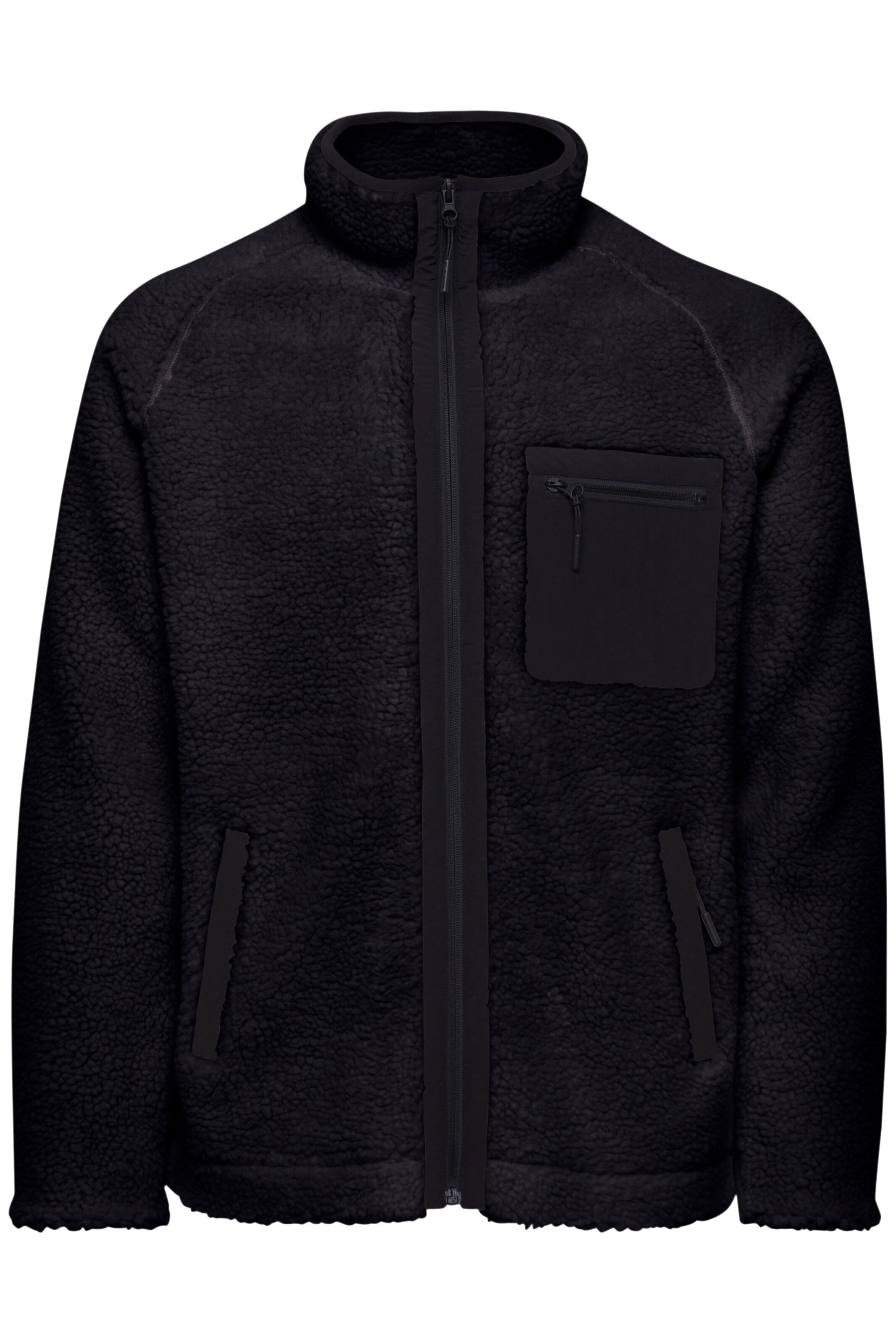 INDICODE JEANS Fleece jacket 'Trodie' in Black: front
