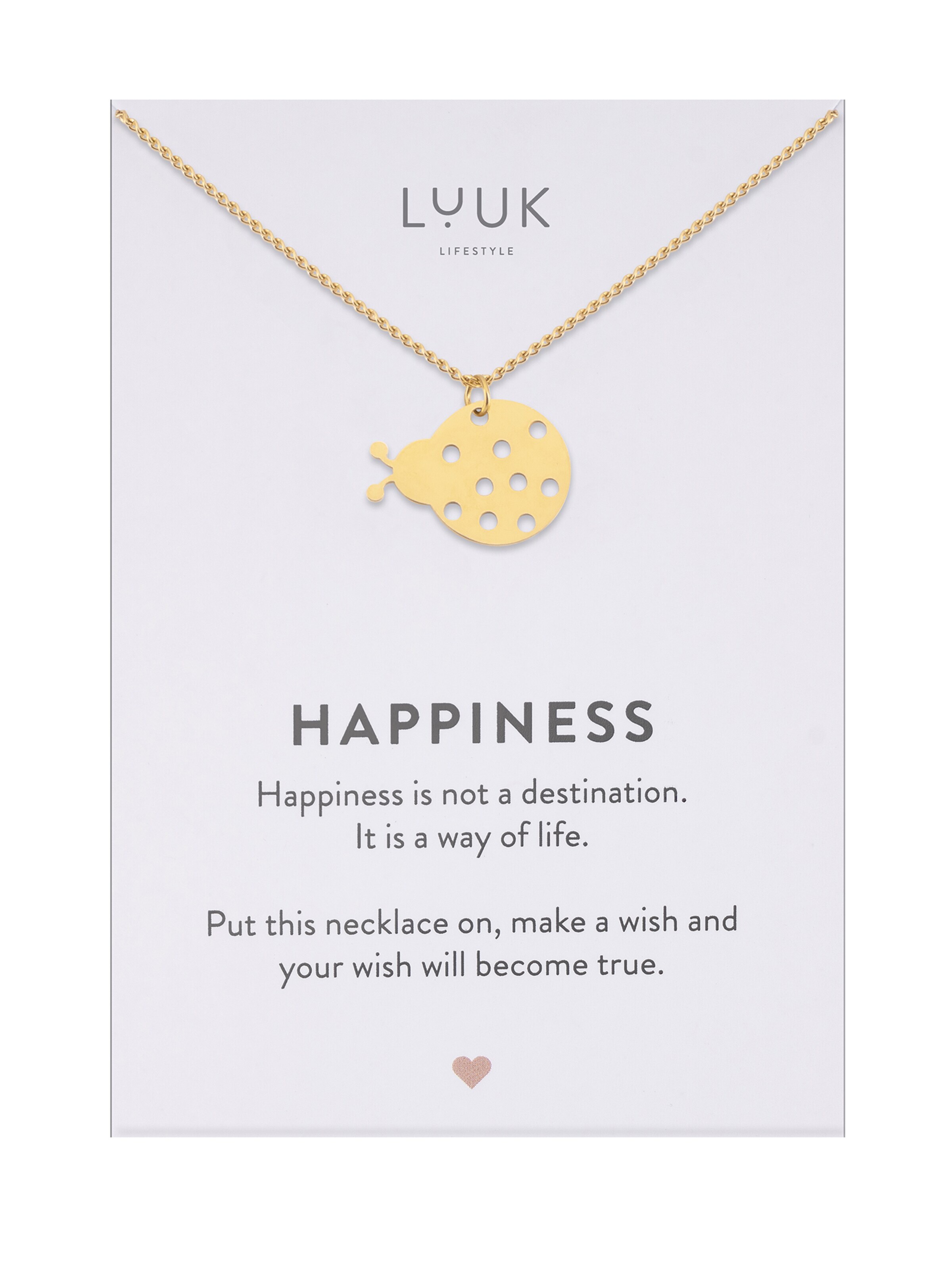 LUUK LIFESTYLE Necklace 'LUUK LIFESTYLE Halskette "Marienkäfer"' in Gold: front