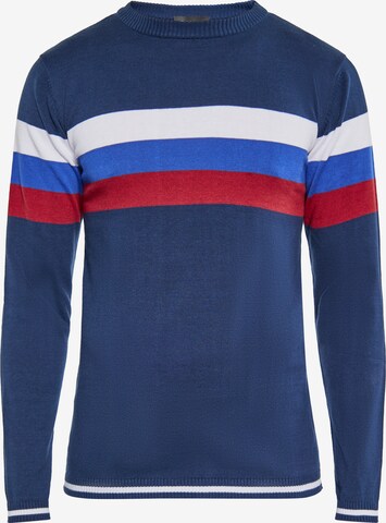 Pull-over boline en bleu : devant