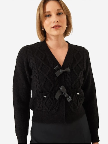 Cardigan Bianco Lucci en noir