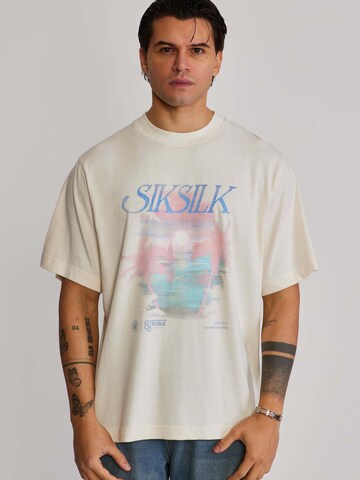 SikSilk Shirt 'Graphic' in Beige: Vorderseite