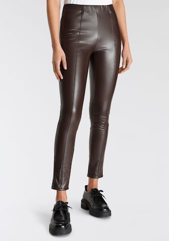 TAMARIS Slim fit Pants in Brown: front