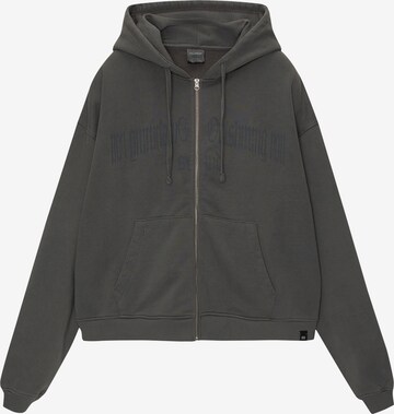 Pull&Bear Sweat jacket in Grey: front