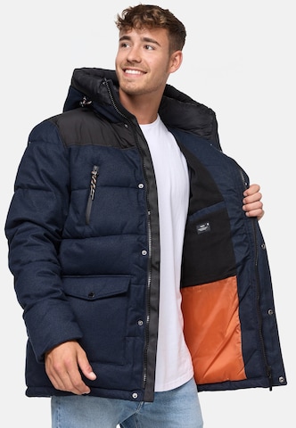 INDICODE JEANS Winterjas 'Krem' in Blauw