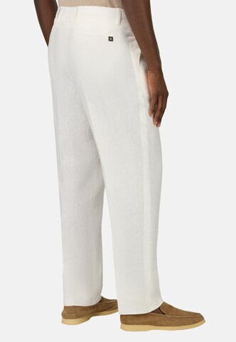 Boggi Milano Slimfit Bandplooibroek in Wit