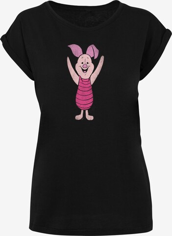 F4NT4STIC Shirt 'Disney Winnie The Pooh Ferkel Piglet Classic' in Zwart: voorkant